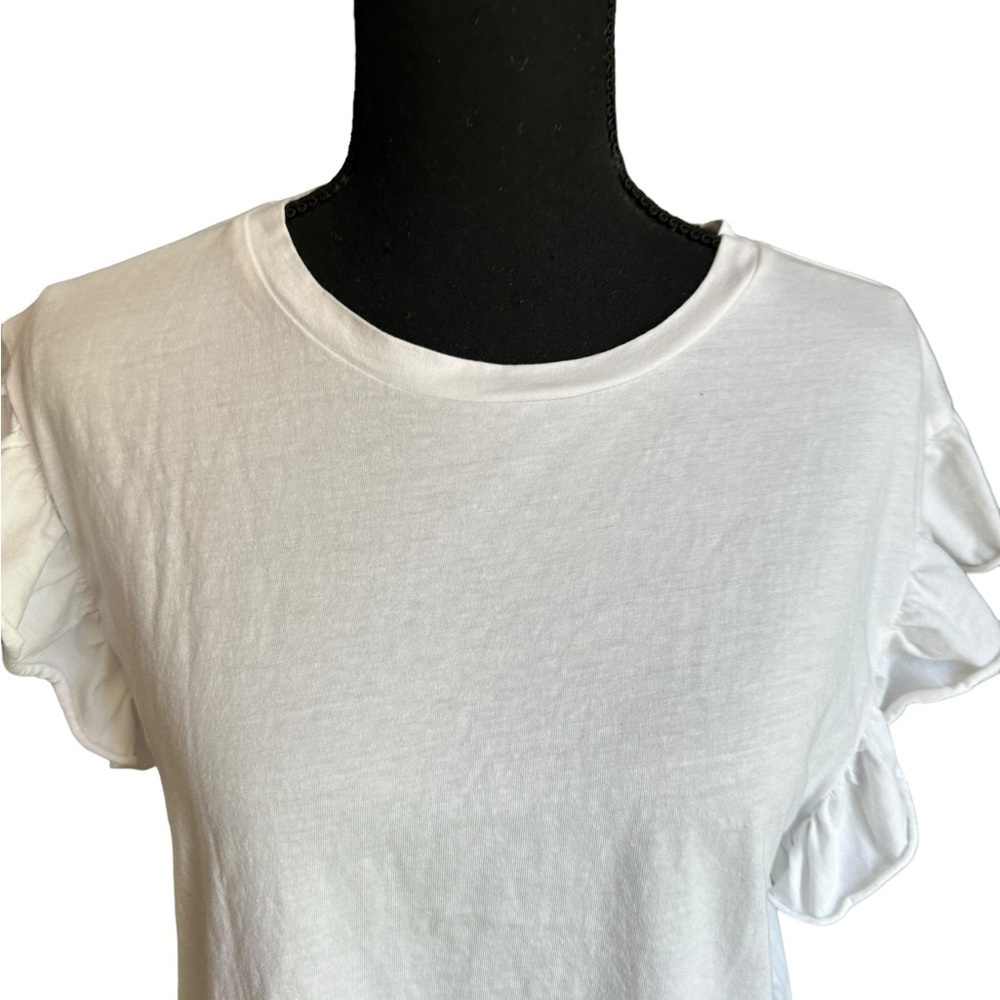 Zara Ruffle Sleeve Top Size Small - Picture 5 of 17